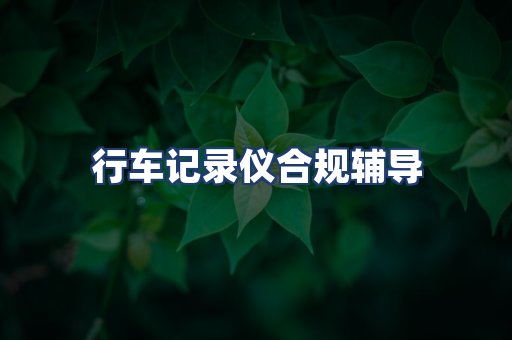 行车记录仪合规辅导